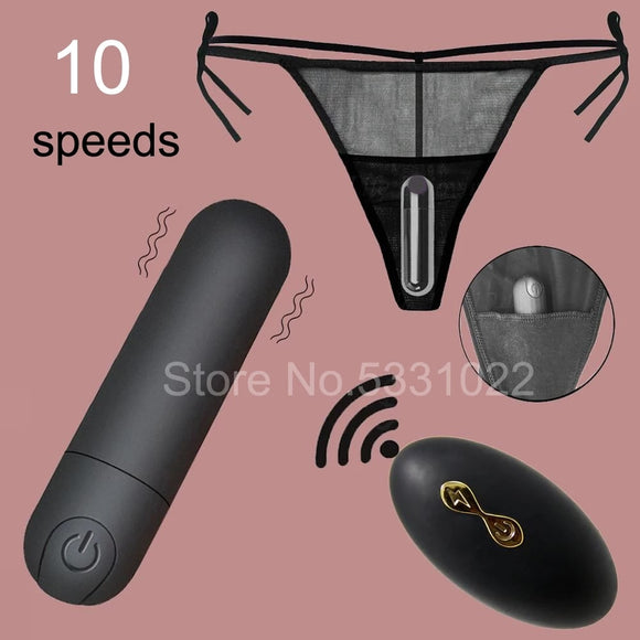 Vibrating Panties 10 Function Wireless Remote Control Rechargeable Bullet Vibrator Strap on Underwear Vibrator for Women Sex Toy